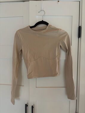 CSB Nude Long Sleeve Sculpting Crop Top